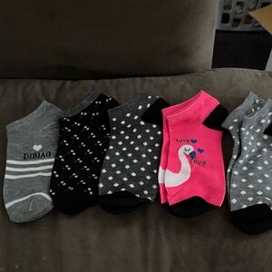 Women's Ankle Socks - Gray, Black, Pink